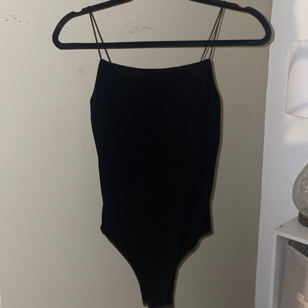 Black velvet bodysuit